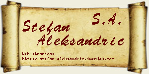 Stefan Aleksandrić vizit kartica